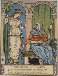 La principessa e la vecchia con il fuso, illustrazione per 